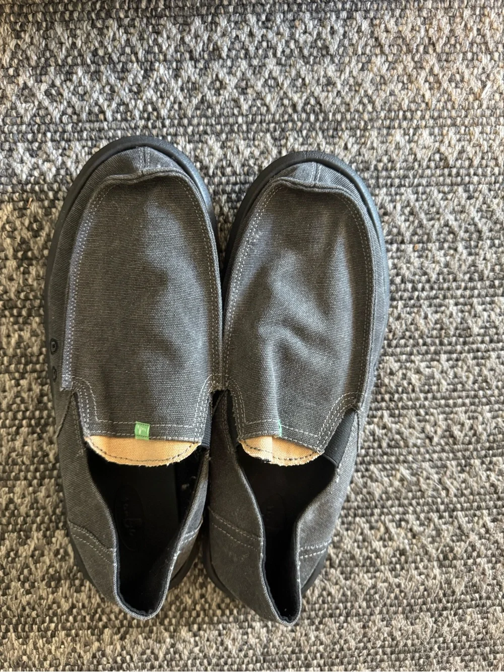 Sanuk Sidewalk Surfer Slip-On Men’s Canvas Shoes in Charcoal Gray - size 12 men